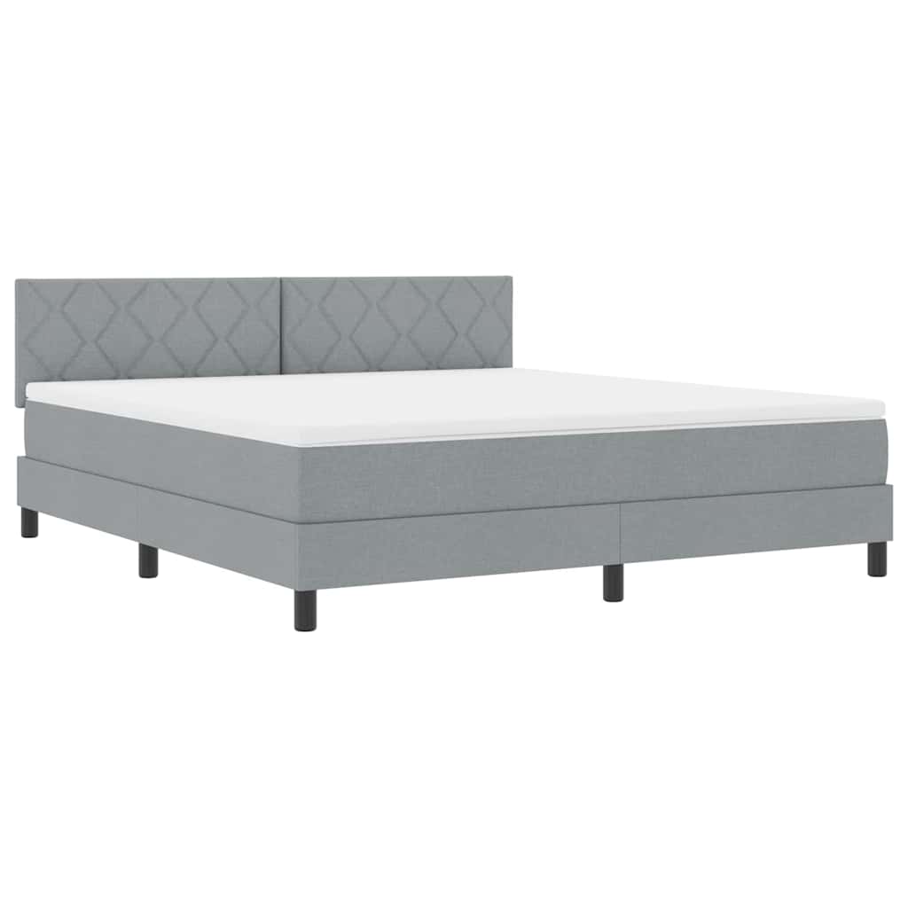 Κρεβάτι με ελατήρια Ανοιχτό γκρι 180 x 200 cm ύφασμα - Pakobazaar