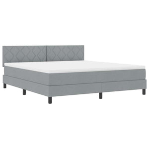 Κρεβάτι με ελατήρια Ανοιχτό γκρι 180 x 200 cm ύφασμα - Pakobazaar