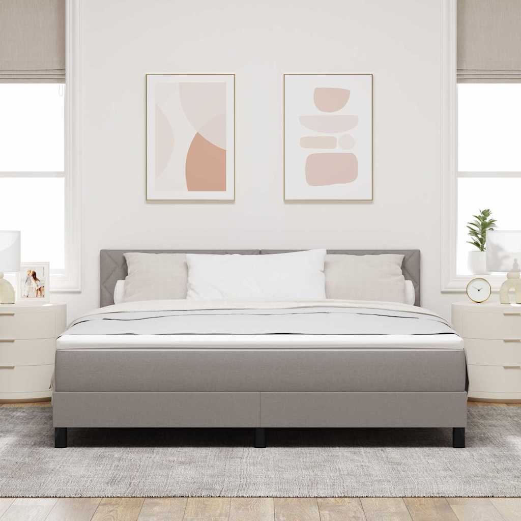 Κρεβάτι με ελατήρια με κεφαλάρι Taupe 180 x 200 cm ύφασμα - Pakobazaar