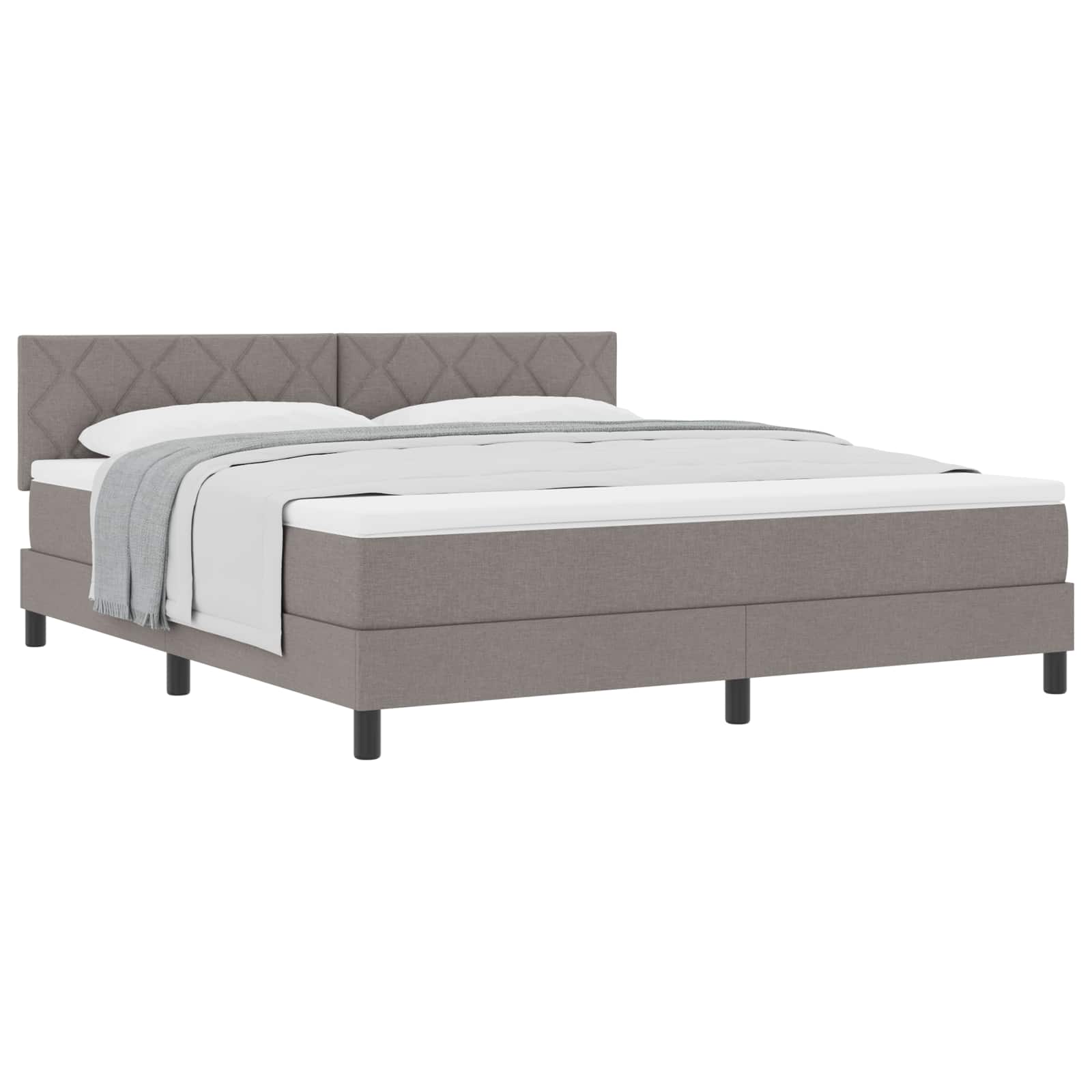 Κρεβάτι με ελατήρια με κεφαλάρι Taupe 180 x 200 cm ύφασμα - Pakobazaar