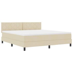 Κρεβάτι με ελατήρια με μαξιλάρι Κρεμ 180 x 200 cm ύφασμα - Pakobazaar