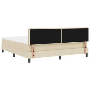 Κρεβάτι με ελατήρια με μαξιλάρι Κρεμ 180 x 200 cm ύφασμα - Pakobazaar