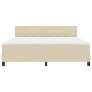 Κρεβάτι με ελατήρια με μαξιλάρι Κρεμ 180 x 200 cm ύφασμα - Pakobazaar