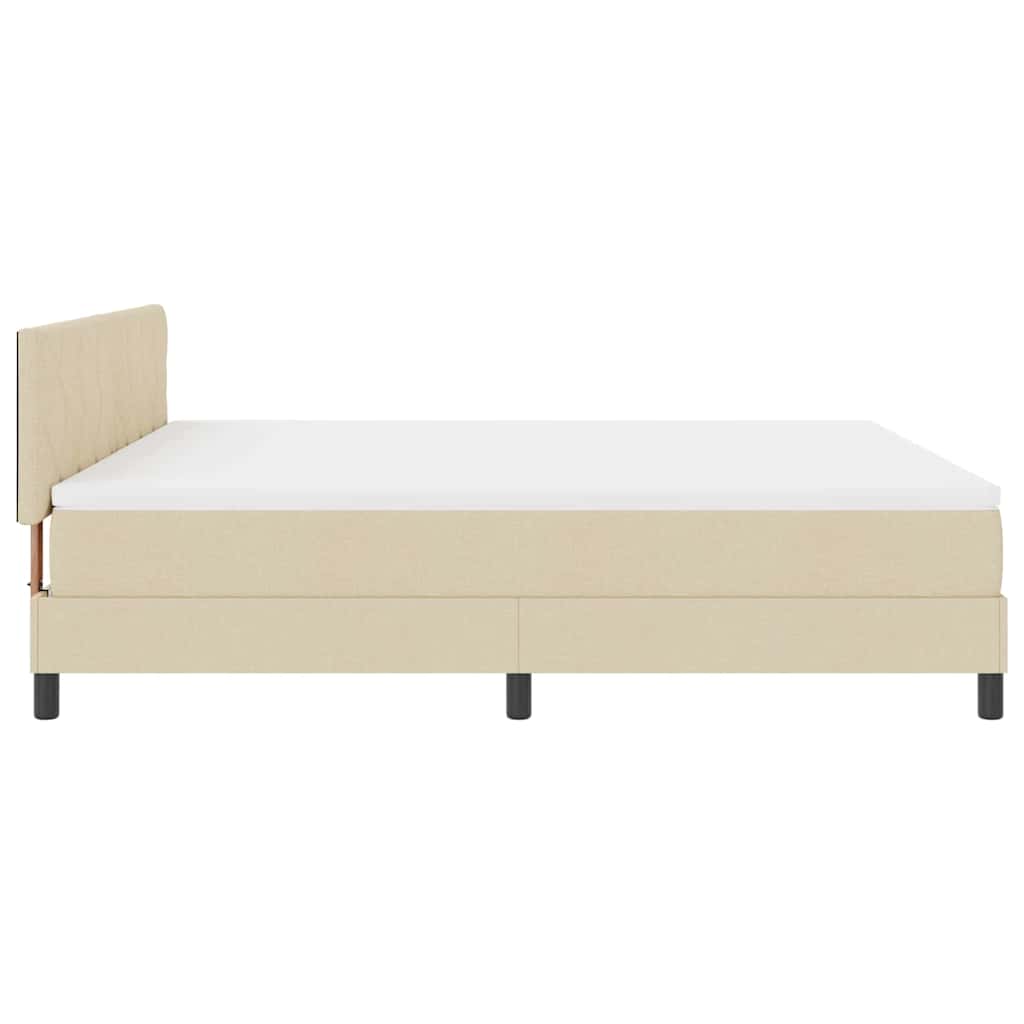 Κρεβάτι με ελατήρια με μαξιλάρι Κρεμ 180 x 200 cm ύφασμα - Pakobazaar