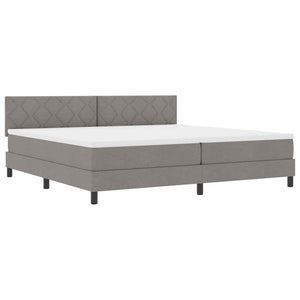 Κρεβάτι με ελατήρια με κεφαλάρι Taupe 200 x 200 cm ύφασμα - Pakobazaar