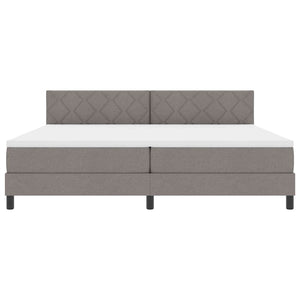 Κρεβάτι με ελατήρια με κεφαλάρι Taupe 200 x 200 cm ύφασμα - Pakobazaar