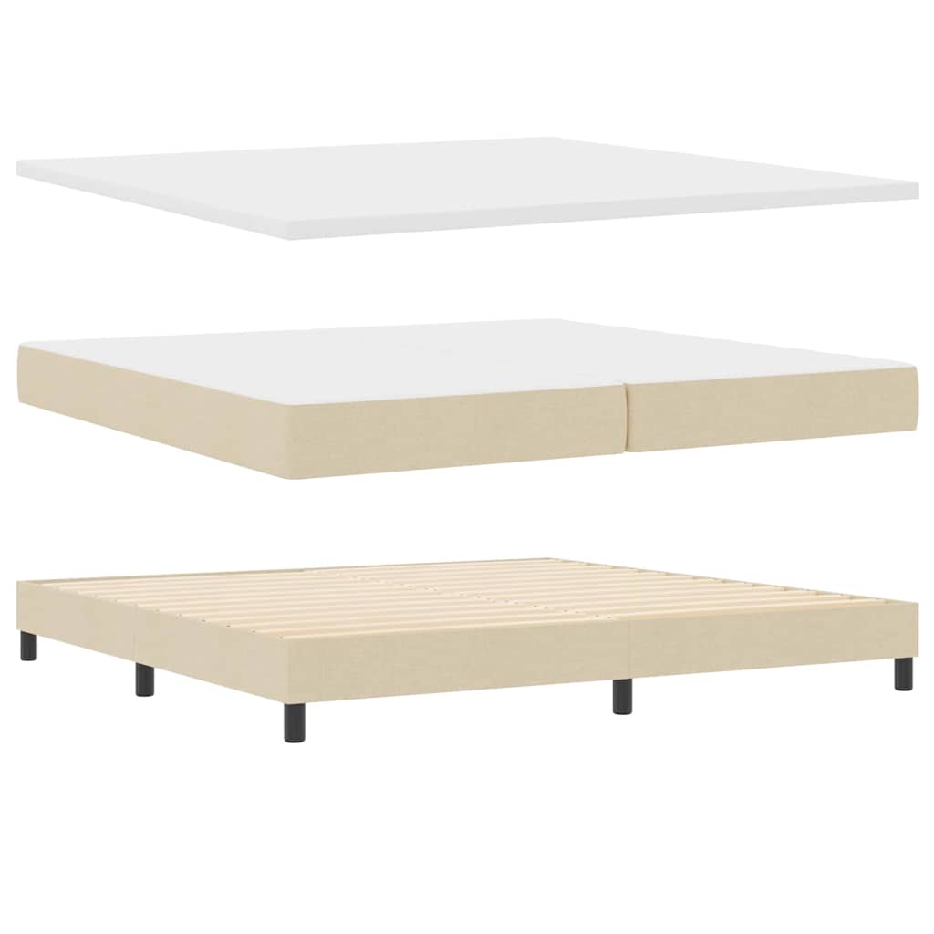 Κρεβάτι με ελατήρια με στρώμα Κρεμ 200 x 200 cm ύφασμα - Pakobazaar