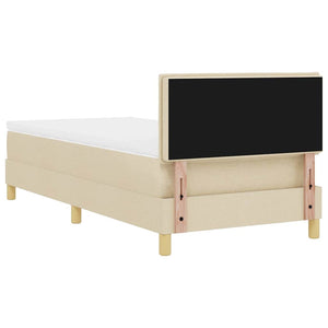 Κρεβάτι με ελατήρια με μαξιλάρι Κρεμ 80 x 200 cm ύφασμα
