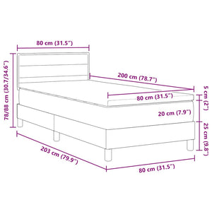 Κρεβάτι με ελατήρια με μαξιλάρι Κρεμ 80 x 200 cm ύφασμα