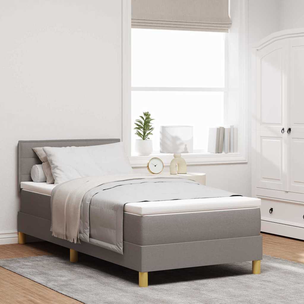Κρεβάτι με ελατήρια με μαξιλάρι Taupe 100 x 200 cm ύφασμα