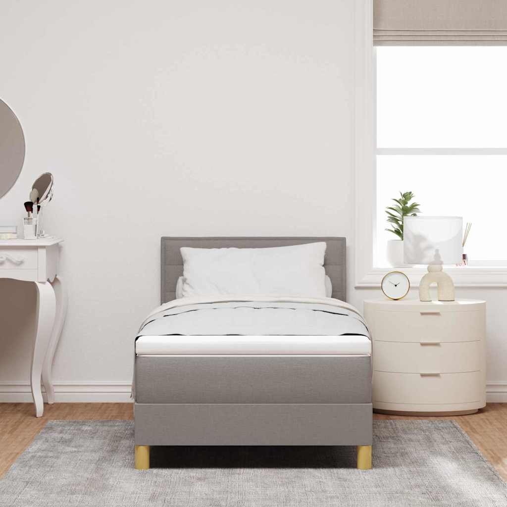 Κρεβάτι με ελατήρια με μαξιλάρι Taupe 100 x 200 cm ύφασμα