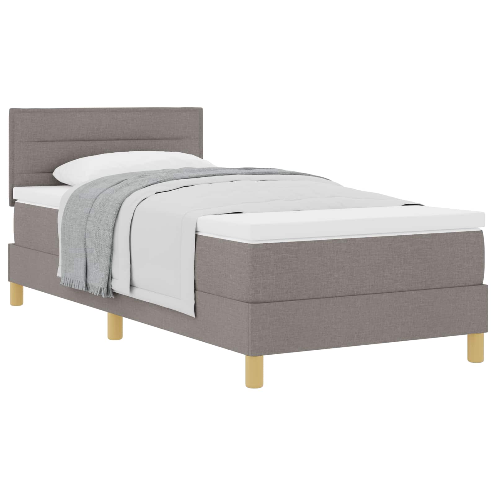 Κρεβάτι με ελατήρια με μαξιλάρι Taupe 100 x 200 cm ύφασμα