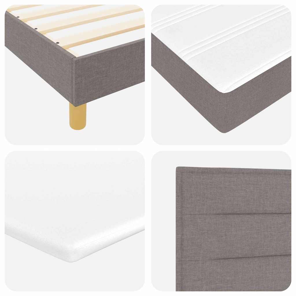 Κρεβάτι με ελατήρια με μαξιλάρι Taupe 120 x 200 cm ύφασμα - Pakobazaar