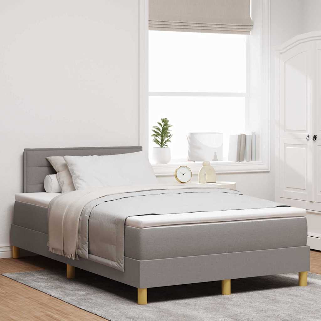 Κρεβάτι με ελατήρια με μαξιλάρι Taupe 120 x 200 cm ύφασμα - Pakobazaar