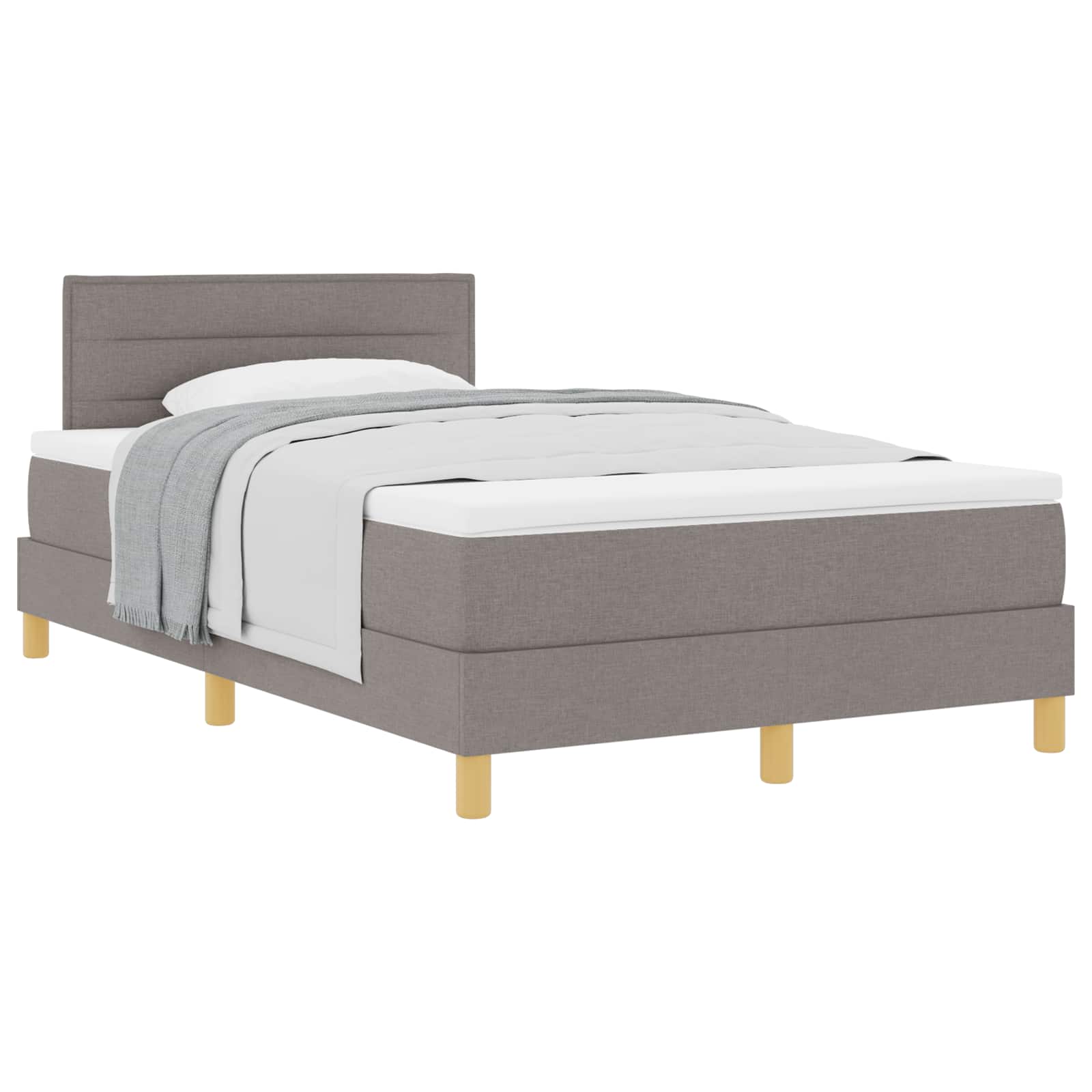 Κρεβάτι με ελατήρια με μαξιλάρι Taupe 120 x 200 cm ύφασμα - Pakobazaar