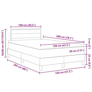 Κρεβάτι με ελατήρια με μαξιλάρι Taupe 120 x 200 cm ύφασμα - Pakobazaar