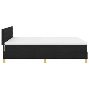 Κρεβάτι με ελατήρια με στρώμα Μαύρο 140 x 190 cm ύφασμα - Pakobazaar