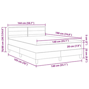 Κρεβάτι με ελατήρια με στρώμα Κρεμ 140 x 190 cm ύφασμα - Pakobazaar