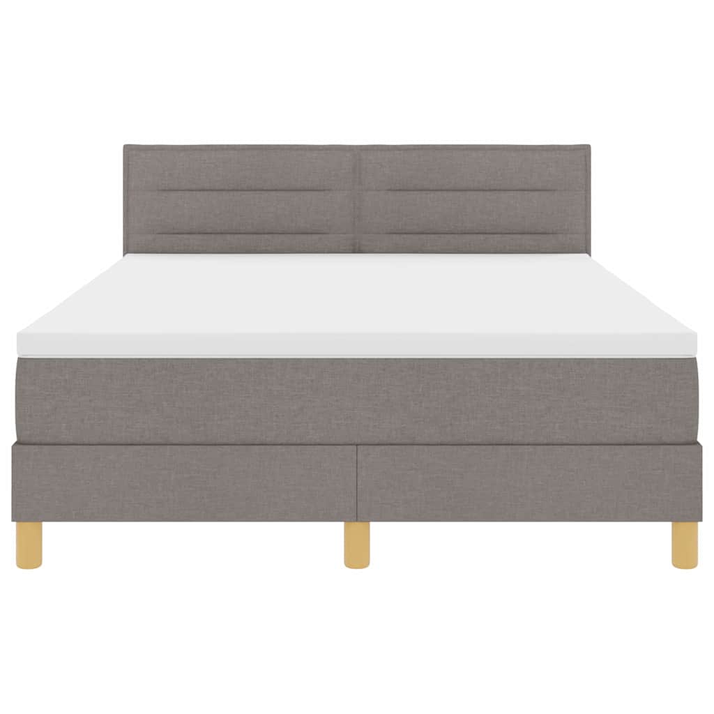 Κρεβάτι με ελατήρια με μαξιλάρι Taupe 140 x 200 cm ύφασμα
