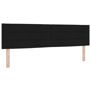 Κρεβάτι με ελατήρια με στρώμα Μαύρο 180 x 200 cm ύφασμα - Pakobazaar