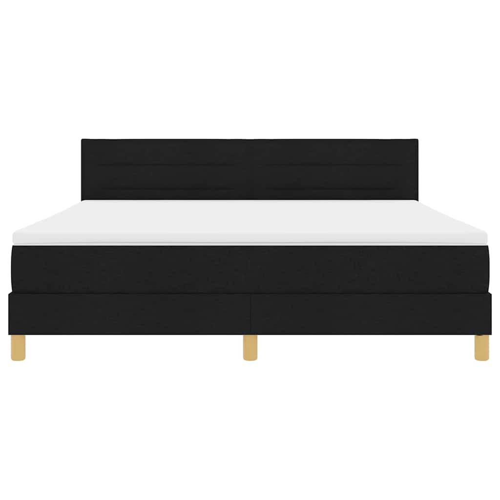 Κρεβάτι με ελατήρια με στρώμα Μαύρο 180 x 200 cm ύφασμα - Pakobazaar