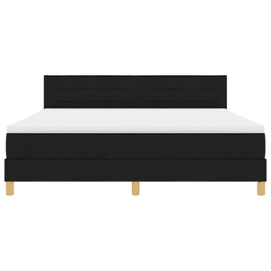 Κρεβάτι με ελατήρια με στρώμα Μαύρο 180 x 200 cm ύφασμα - Pakobazaar
