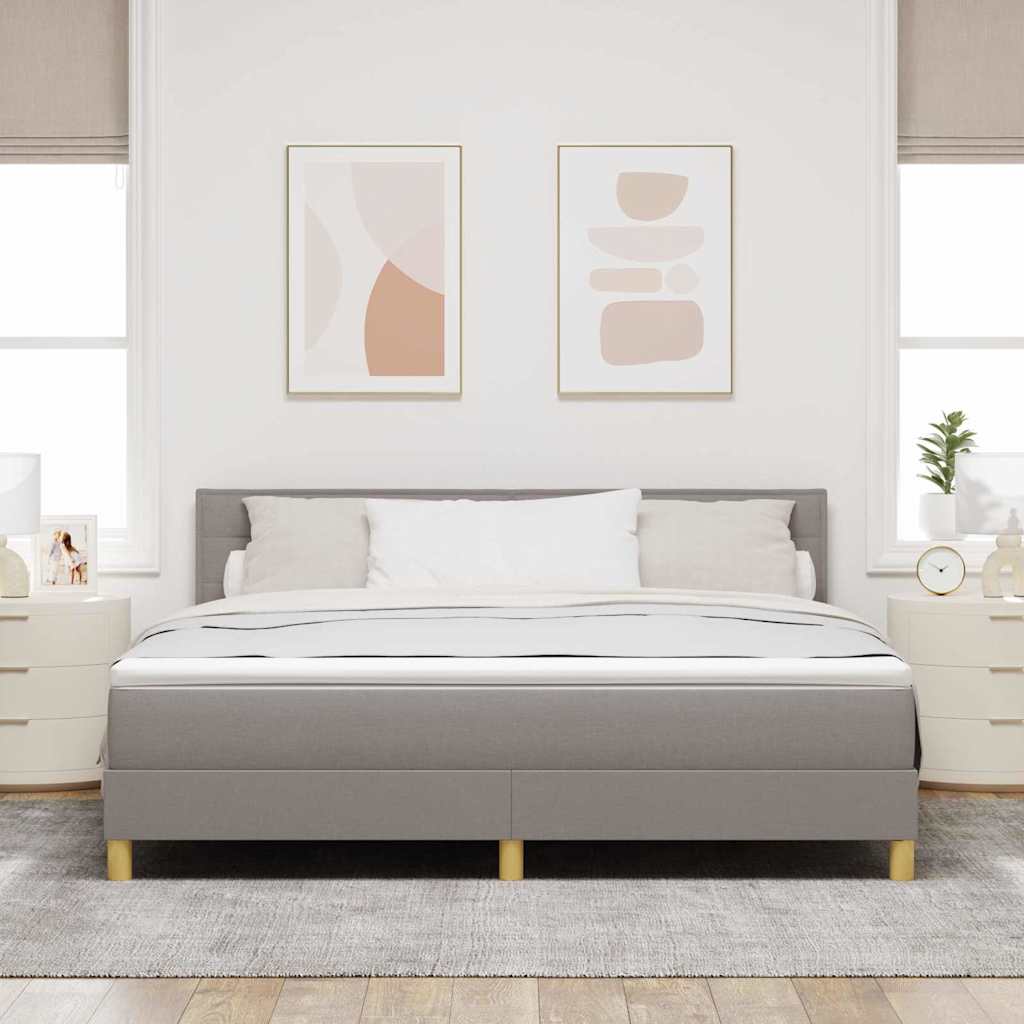 Κρεβάτι με ελατήρια με στρώμα Taupe 180 x 200 cm ύφασμα - Pakobazaar