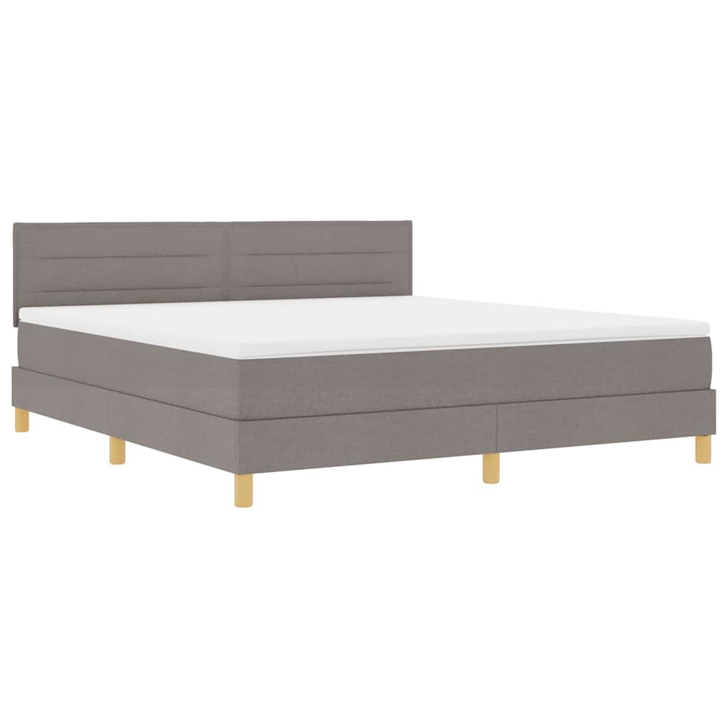 Κρεβάτι με ελατήρια με στρώμα Taupe 180 x 200 cm ύφασμα - Pakobazaar