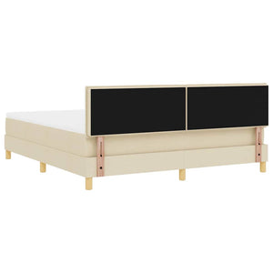 Κρεβάτι με ελατήρια με μαξιλάρι Κρεμ 180 x 200 cm ύφασμα - Pakobazaar