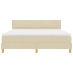 Κρεβάτι με ελατήρια με μαξιλάρι Κρεμ 180 x 200 cm ύφασμα - Pakobazaar