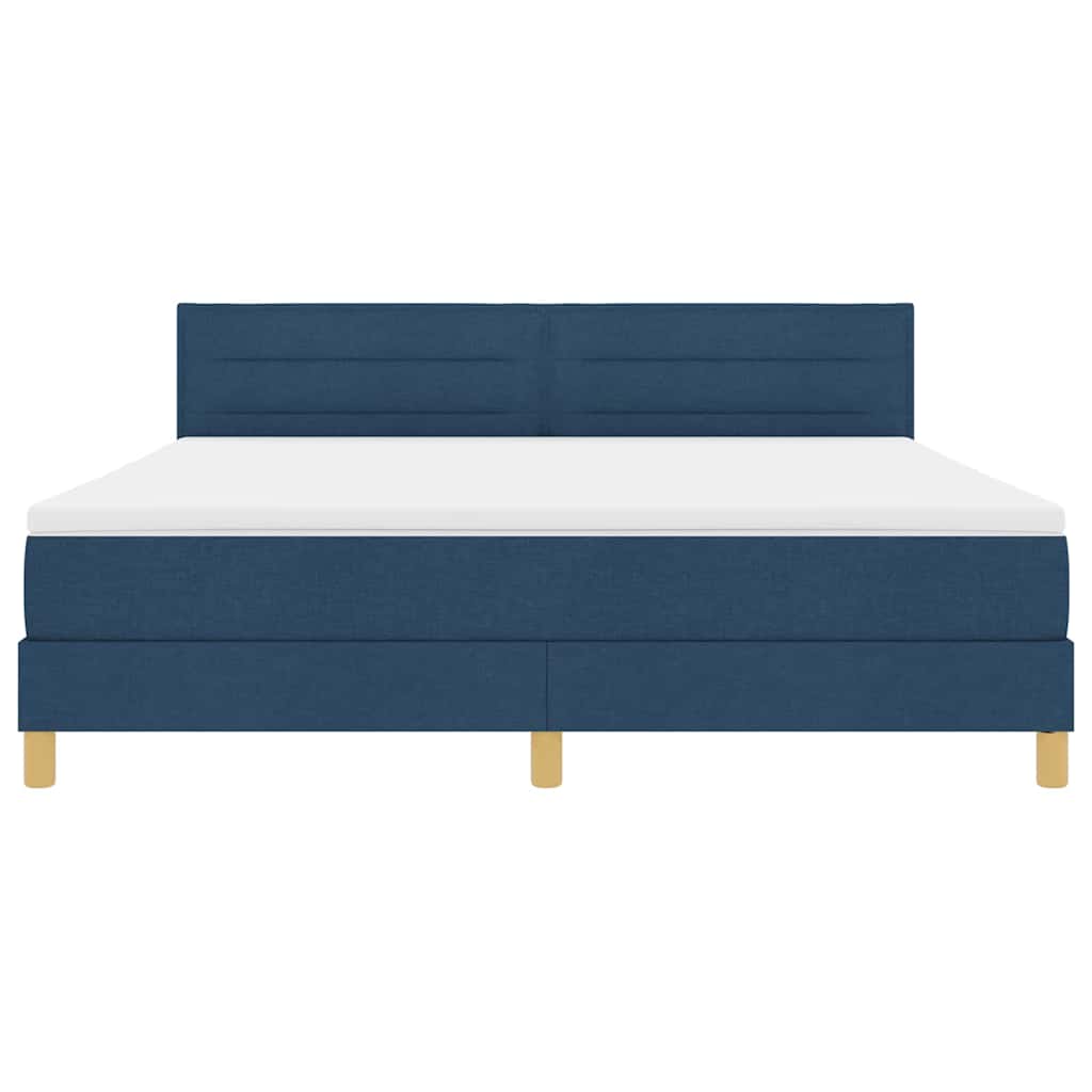 Κρεβάτι με ελατήρια με στρώμα Μπλε 180 x 200 cm ύφασμα - Pakobazaar