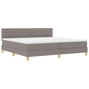 Κρεβάτι με ελατήρια με στρώμα Taupe 200 x 200 cm ύφασμα - Pakobazaar