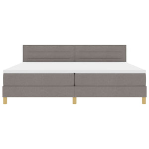 Κρεβάτι με ελατήρια με στρώμα Taupe 200 x 200 cm ύφασμα - Pakobazaar