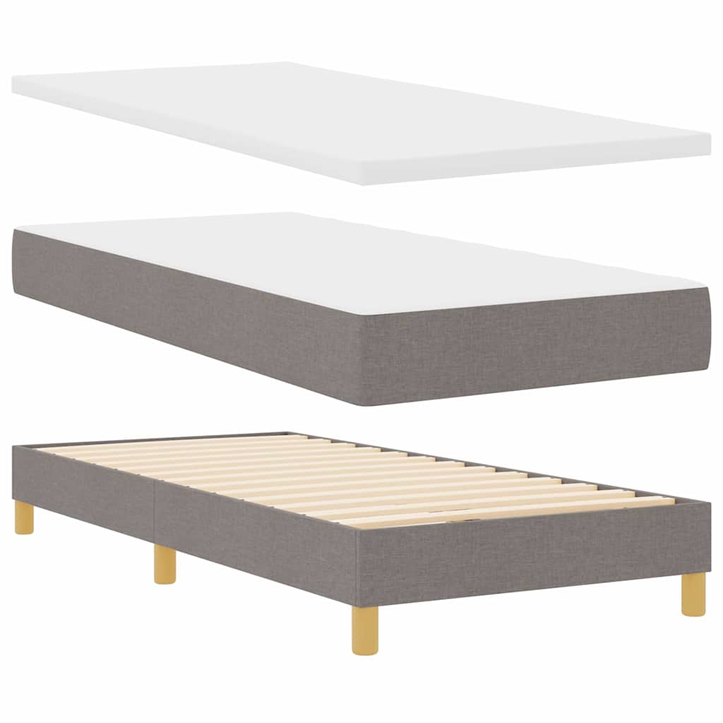 Κρεβάτι με ελατήρια με μαξιλάρι Taupe 80 x 200 cm ύφασμα - Pakobazaar