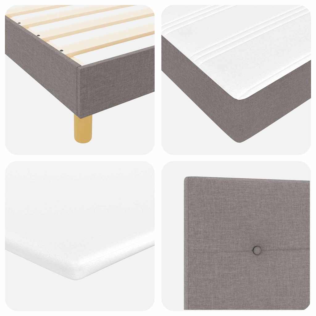 Κρεβάτι με ελατήρια με μαξιλάρι Taupe 90 x 190 cm ύφασμα - Pakobazaar