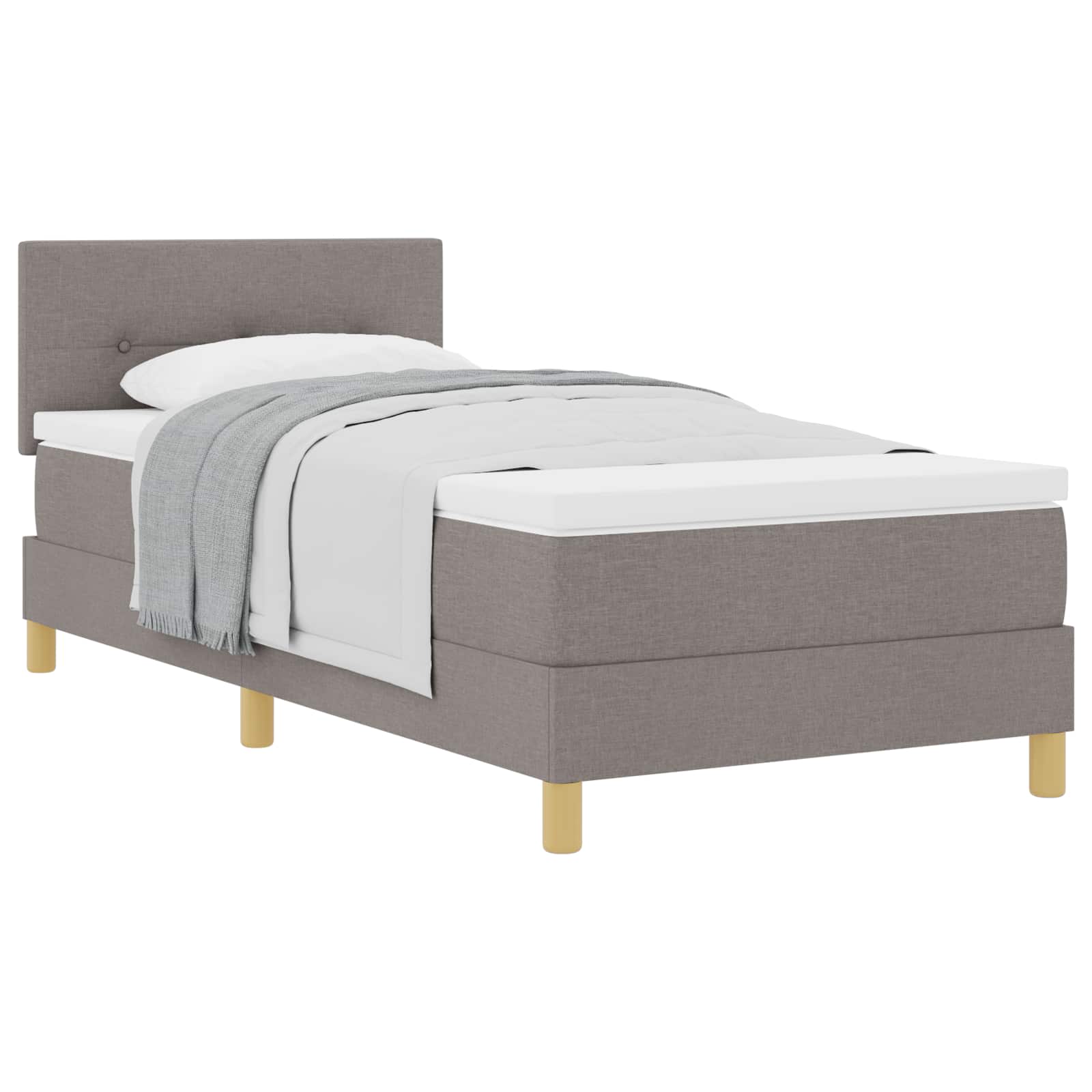 Κρεβάτι με ελατήρια με μαξιλάρι Taupe 100 x 200 cm ύφασμα