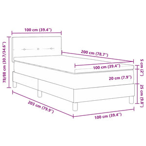 Κρεβάτι με ελατήρια με μαξιλάρι Taupe 100 x 200 cm ύφασμα