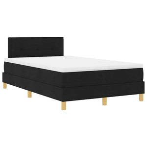 Κρεβάτι με ελατήρια με στρώμα Μαύρο 120 x 190 cm ύφασμα - Pakobazaar