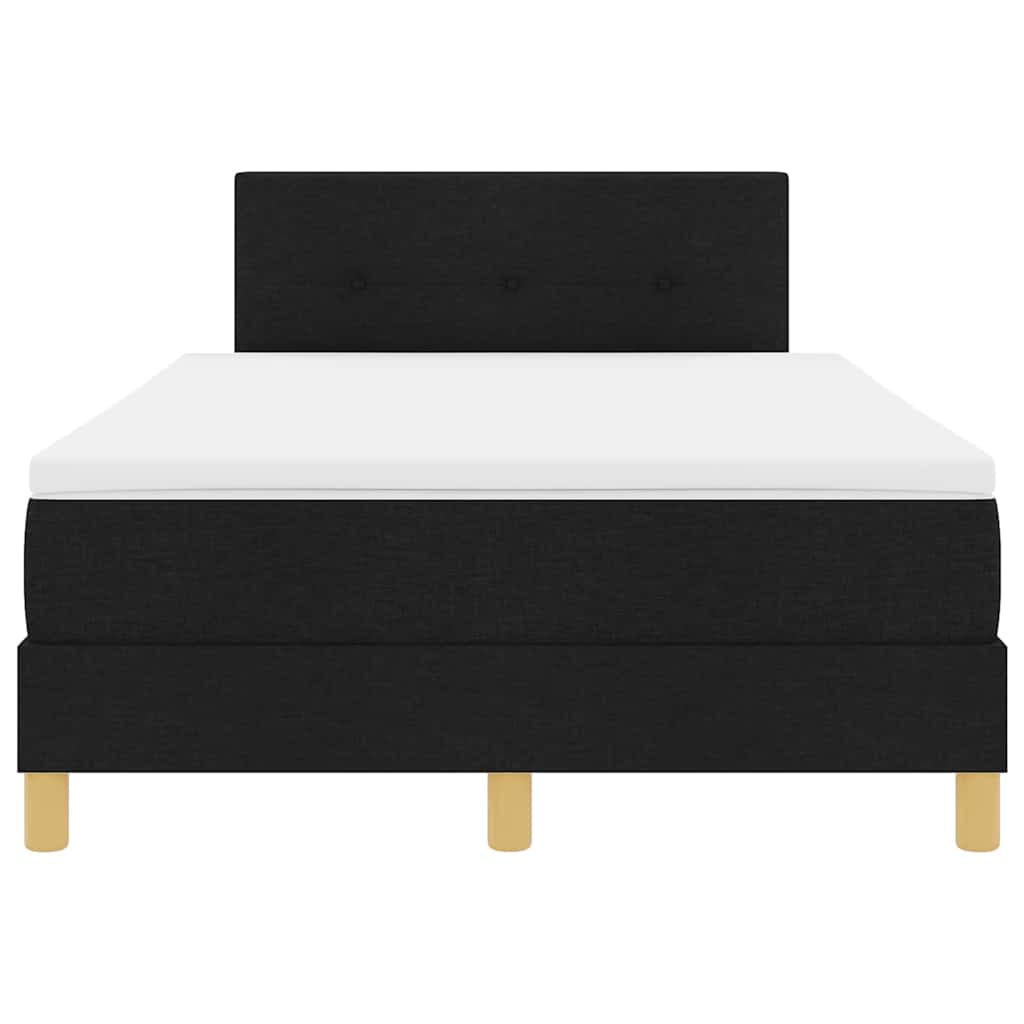 Κρεβάτι με ελατήρια με στρώμα Μαύρο 120 x 190 cm ύφασμα - Pakobazaar