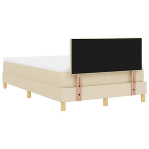 Κρεβάτι με ελατήρια με μαξιλάρι Κρεμ 120 x 190 cm ύφασμα - Pakobazaar