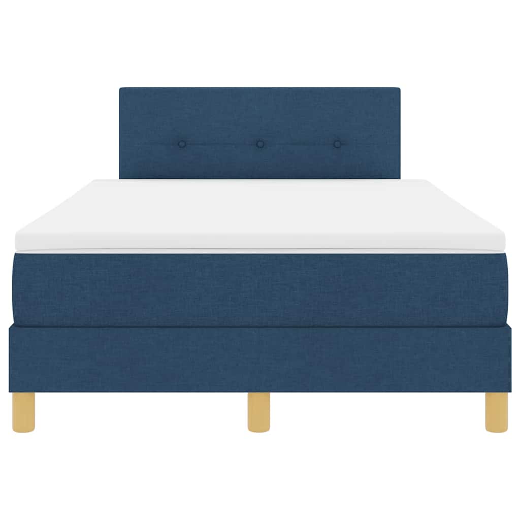 Κρεβάτι με ελατήρια με στρώμα Μπλε 120 x 190 cm ύφασμα - Pakobazaar