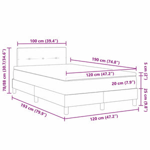 Κρεβάτι με ελατήρια με μαξιλάρι Μπλε 120 x 190 cm ύφασμα - Pakobazaar