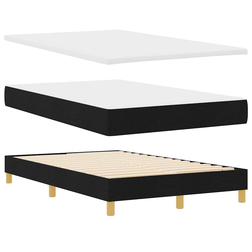 Κρεβάτι με ελατήρια με στρώμα Μαύρο 120 x 200 cm ύφασμα - Pakobazaar