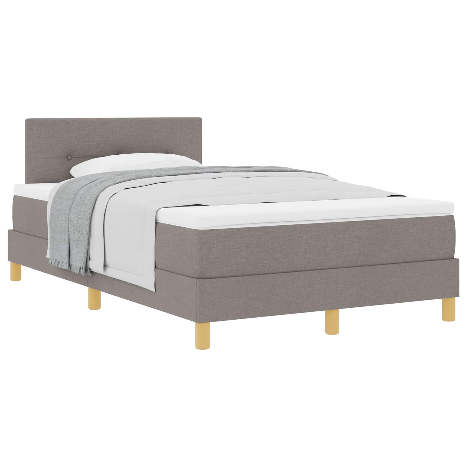 Κρεβάτι με ελατήρια με μαξιλάρι Taupe 120 x 200 cm ύφασμα - Pakobazaar
