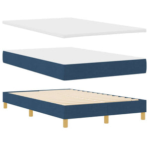 Κρεβάτι με ελατήρια με μαξιλάρι Μπλε 120 x 200 cm ύφασμα