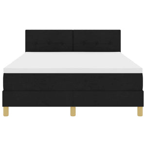 Κρεβάτι με ελατήρια με μαξιλάρι Μαύρο 140 x 190 cm ύφασμα - Pakobazaar