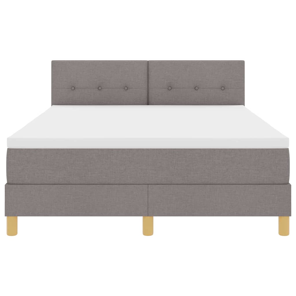Κρεβάτι με ελατήρια με στρώμα Taupe 140 x 190 cm ύφασμα - Pakobazaar