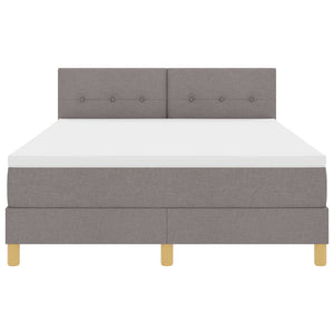 Κρεβάτι με ελατήρια με στρώμα Taupe 140 x 190 cm ύφασμα - Pakobazaar