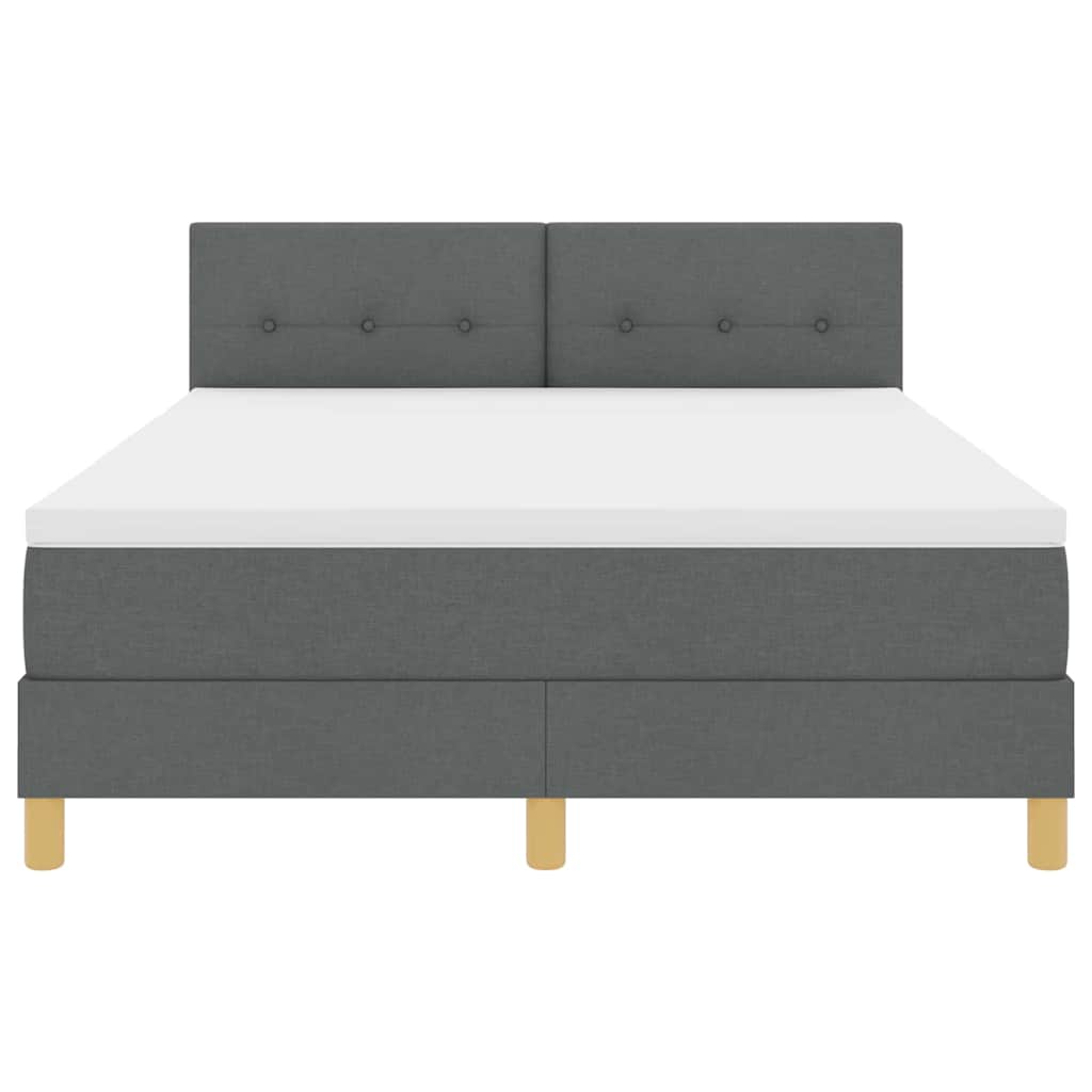 Κρεβάτι με ελατήρια με στρώμα Σκούρο Γκρι 140 x 200 cm ύφασμα - Pakobazaar