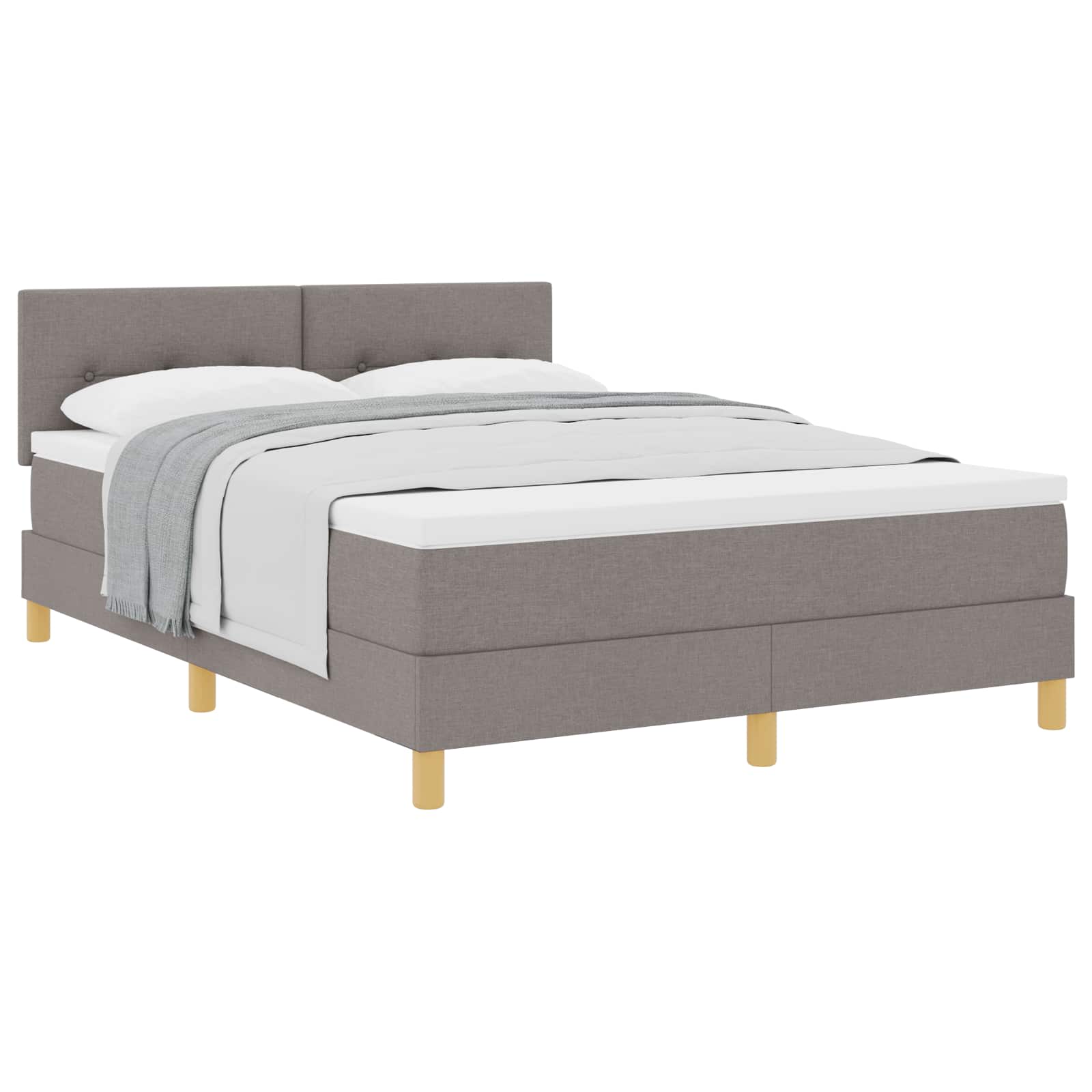 Κρεβάτι με ελατήρια με μαξιλάρι Taupe 140 x 200 cm ύφασμα